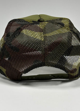 ONLY SPURS Hunting dark green camo curve Bill Mesh Trucker Hat SnapBack Cap Funny Hat Custom Printed