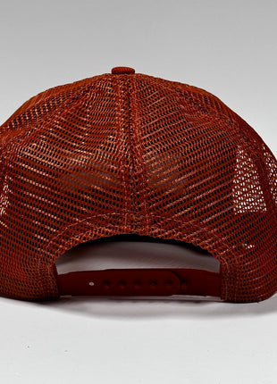 Fn Truckin white on Vintage Burnt Orange Mesh Trucker Snapback Hat Cap Custom Embroidery