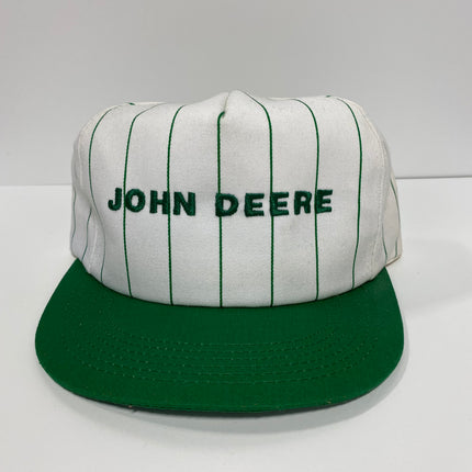 Vintage John Deere Green Pinstripes Snapback Hat Cap Made in USA K Brand Products