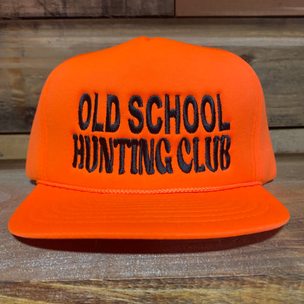 Old school hunting club vintage Orange rope foam Snapback hat cap custom embroidery