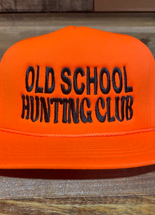Old school hunting club vintage Orange rope foam Snapback hat cap custom embroidery