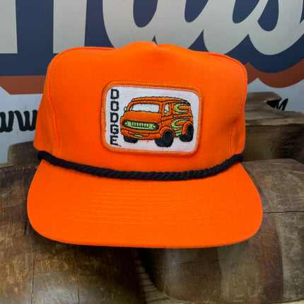 Custom Dodge Van Black Rope Orange Snapback Cap Hat