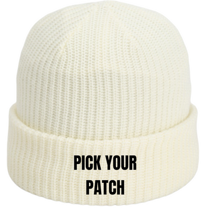Custom Off White Winter Premium Beanies Pick The Patch You Like