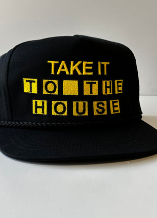 TAKE IT TO THE HOUSE Black Rope SnapBack Cap Hat Custom Embroidered