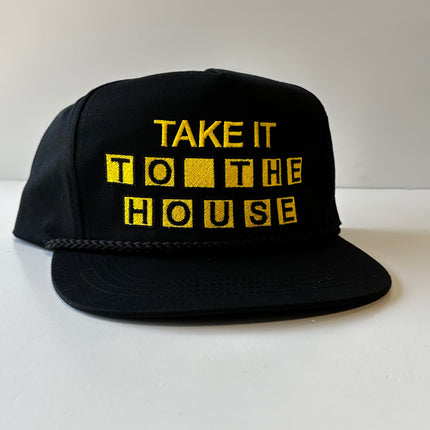 TAKE IT TO THE HOUSE Black Rope SnapBack Cap Hat Custom Embroidered