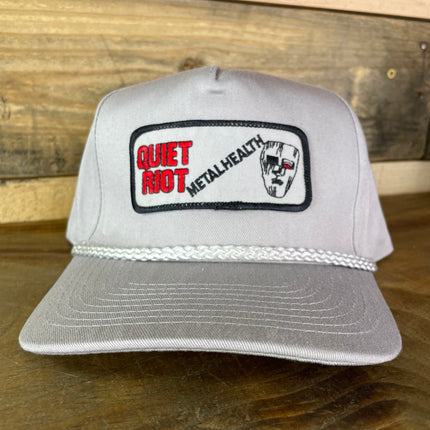 Custom QUIET RIOT Vintage Grey Rope Golf Snapback Cap Hat