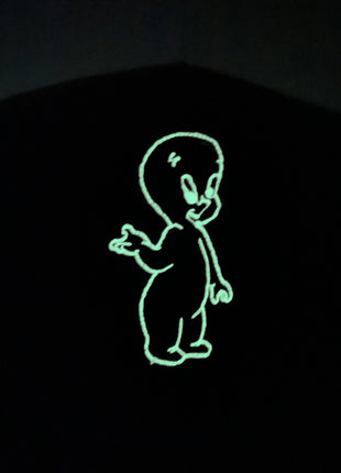 Custom Casper Glows in the dark Vintage Custom Embroidered Rope Blue Brim Black Snapback Cap Hat
