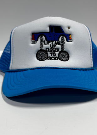 LIFT ME UP CLOSER TO GOD Pick Up Truck Mesh Trucker SnapBack Cap Hat Custom Embroidered