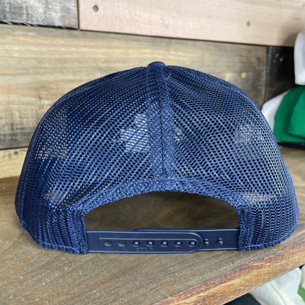 Custom Old School Gold Rope Hat 6 Panel Mesh Trucker Vintage Custom Embroidered Snapback Cap Hat Navy Blue