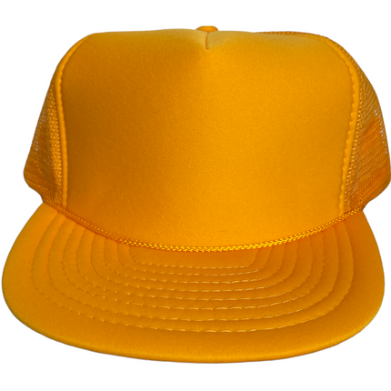 Vintage Yellow Gold High Crown Trucker Foam Mesh SnapBack Hat Cap