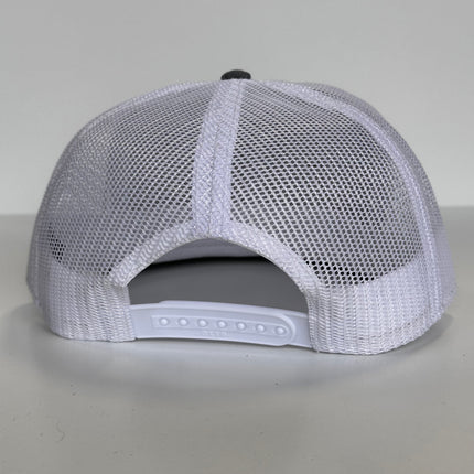 Custom it satisfies patch on Vintage Gray Mesh SnapBack Hat Cap with rope
