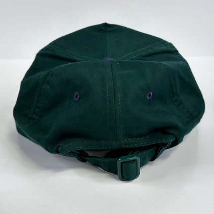 OSH Mallard Duck Vintage Green Navy Brim Strapback Cap Hat Custom Embroidered