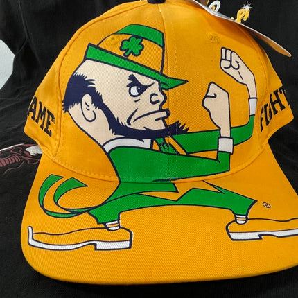 Vintage Notre Dame Fighting Irish All over Print Snapback Cap Hat ( NEVER BEEN WORN With Tags)