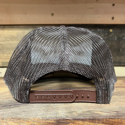 Old As Fuck Vintage Brown Mesh SnapBack Hat Cap with Brown rope Custom Embroidery