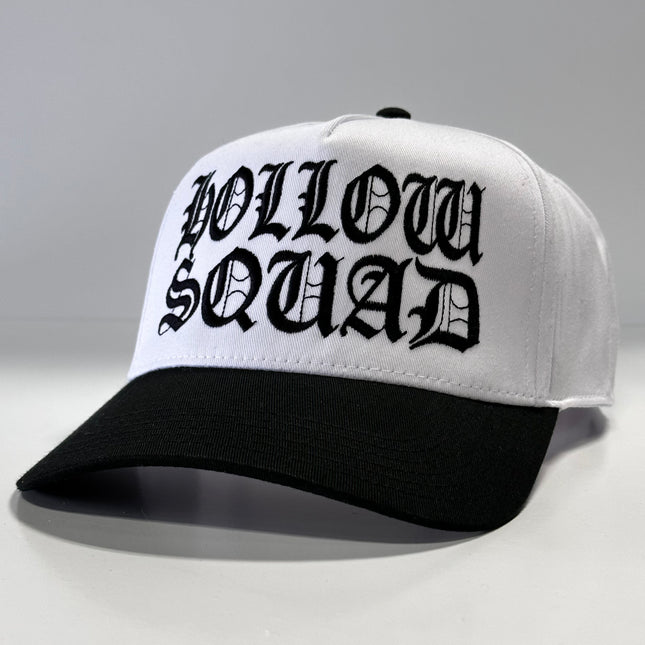 OFFICIAL HOLLOW SQUAD Xavier Wulf COLLAB White Crown Black Brim SnapBack Cap Hat Custom Embroidered