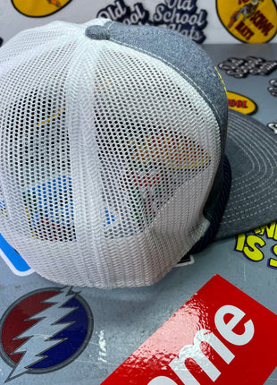 Custom Wild Wonderful West Virginia Embroidered Vintage Gray Denim Like Mesh SnapBack Hat Cap With Rope