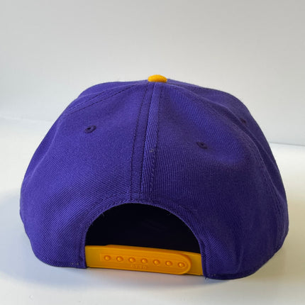 RUN THE DANG BALL Gold and Purple Snapback Cap Hat Custom Embroidered