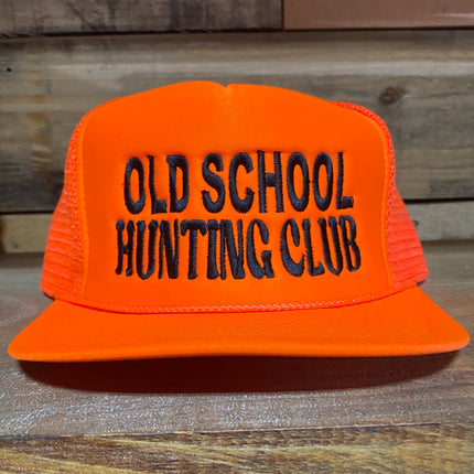 Old school hunting club vintage embroidered Orange mesh rope Snapback hat cap