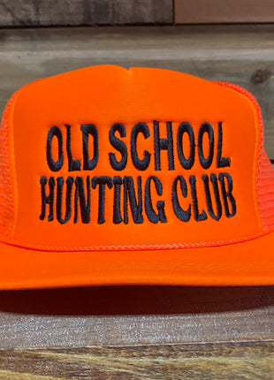 Old school hunting club vintage embroidered Orange mesh rope Snapback hat cap