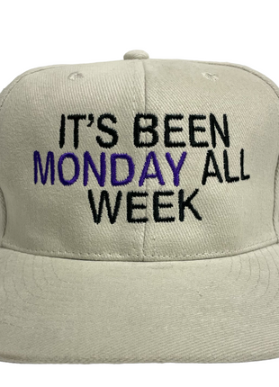 ITS BEEN MONDAY ALL WEEK Vintage Strapback Cap Hat Funny Custom Embroidered