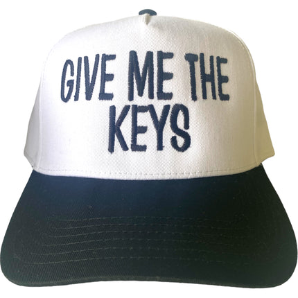 Give me the keys Black brim SnapBack Hat Cap Custom Embroidery