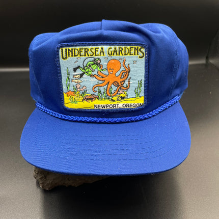 Custom undersea under sea gardens Oregon rope blue zip back hat cap (ready to ship)