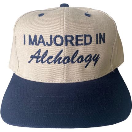 I majored in alchology Strapback Hat Cap Custom embroidery