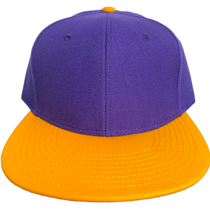 Purple Mid Crown Yellow Brim SnapBack Hat Cap