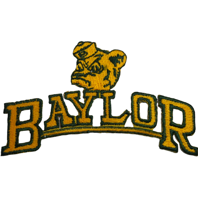 Vintage Baylor Bears Mascot Team Logo 4.25" x 2.5" Patch