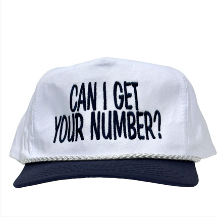 CAN I GET YOUR NUMBER ? Vintage Rope SnapBack Cap Hat Funny custom  embroidery