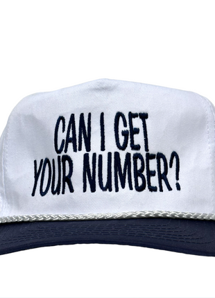 CAN I GET YOUR NUMBER ? Vintage Rope SnapBack Cap Hat Funny custom  embroidery
