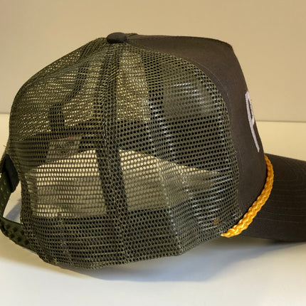 Porn Star brown/green mesh golden rope snapback custom embroidered hat cap