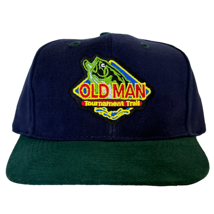 OSH OLD MAN Tournament Trail Fishing Vintage Strapback Cap Hat Custom Embroidered