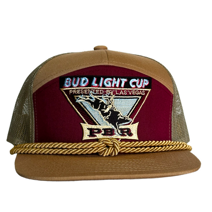 Custom Bud Light Cup 7 Panel Rope Trucker SnapBack Cap Hat