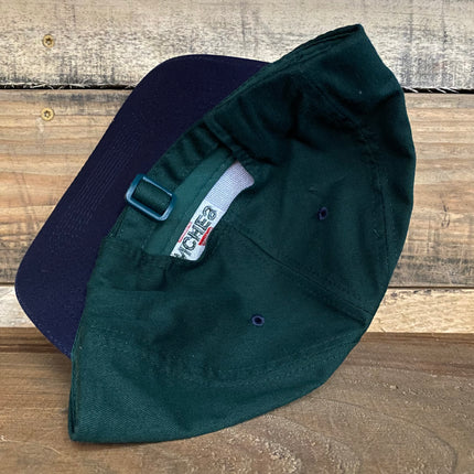 7 inches green and navy Strapback hat cap custom embroidery