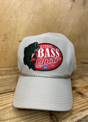 Old SchoolBass Shop Fishing Gray curve Brim Snapback Cap Hat