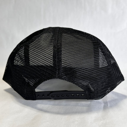 Vintage EVERY MAN NEEDS A LITTLE BASS ON THE SIDE FUNNY Fishing Black Mesh Trucker SnapBack Cap Hat DEADSTOCK Never Worn
