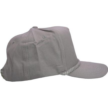 Vintage Gray Mid Crown Snapback Hat Cap with Rope