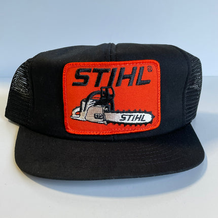 Vintage Stihl Black Mesh SnapBack Hat Cap Swingster Made in USA