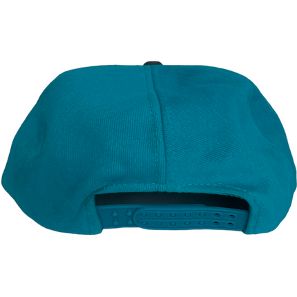 Vintage Turquoise Low Crown 5 Panel Charcoal Brim SnapBack Hat Cap