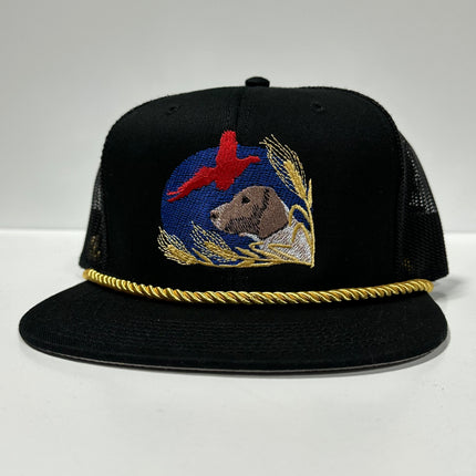 Lab Bird Scenery Black Mesh SnapBack Hat Cap Custom Embroidery