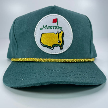 Custom Golf Vintage Green Stonewash Rope Curve Brim Snapback Cap Hat