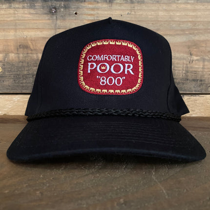 Comfortably POOR “800” vintage rope Snapback hat cap custom embroidery