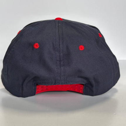 Custom Texas Department of Transportation patch Vintage Navy Crown Red Brim SnapBack Hat Cap with rope