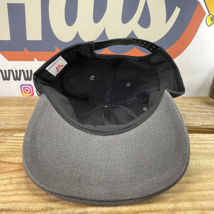 Vintage Black with Grey Brim Low Crown Blank Snapback Hat