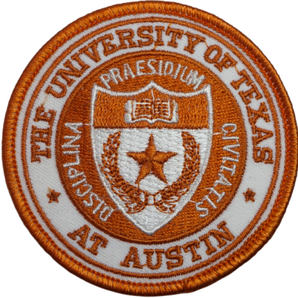 Vintage The University of Texas at Austin School Logo Orange 3" Sew On Circle Patch
