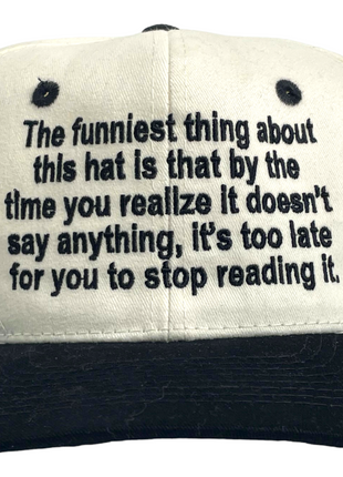 The Funniest thing about this hat custom embroidered vintage Strapback cap hat meme funny