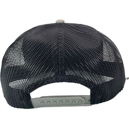 Custom CAT Caterpillar patch Vintage Black Crown Gray Brim Snapback Hat Cap with Gray Rope