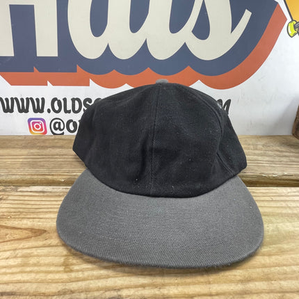 Vintage Black with Grey Brim Low Crown Blank Snapback Hat