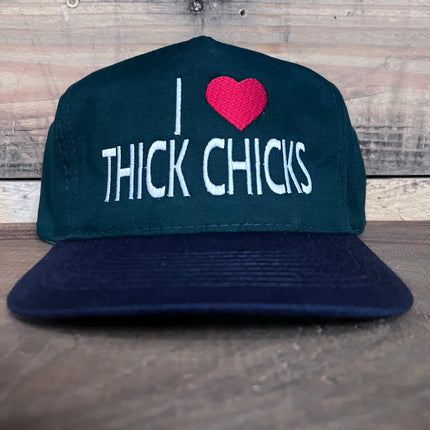 I Love Thick Chicks Vintage Strapback Hat Cap Custom Embroidery